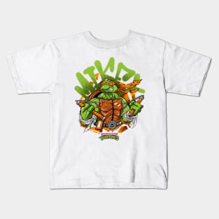 Teenage Mutan t Ninja Turtle Mikey - Graffiti Style Kids T-Shirt